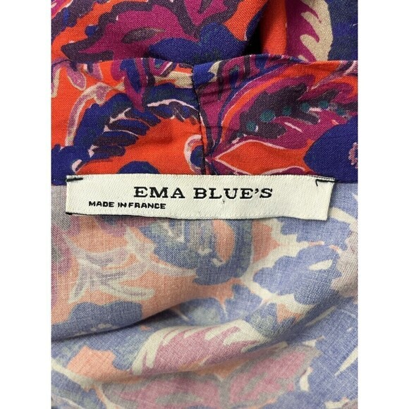 Fidealis Ema Blue Floral Kimono Ylang Made in France Womens OSFM Fairy Grunge - Picture 9 of 11